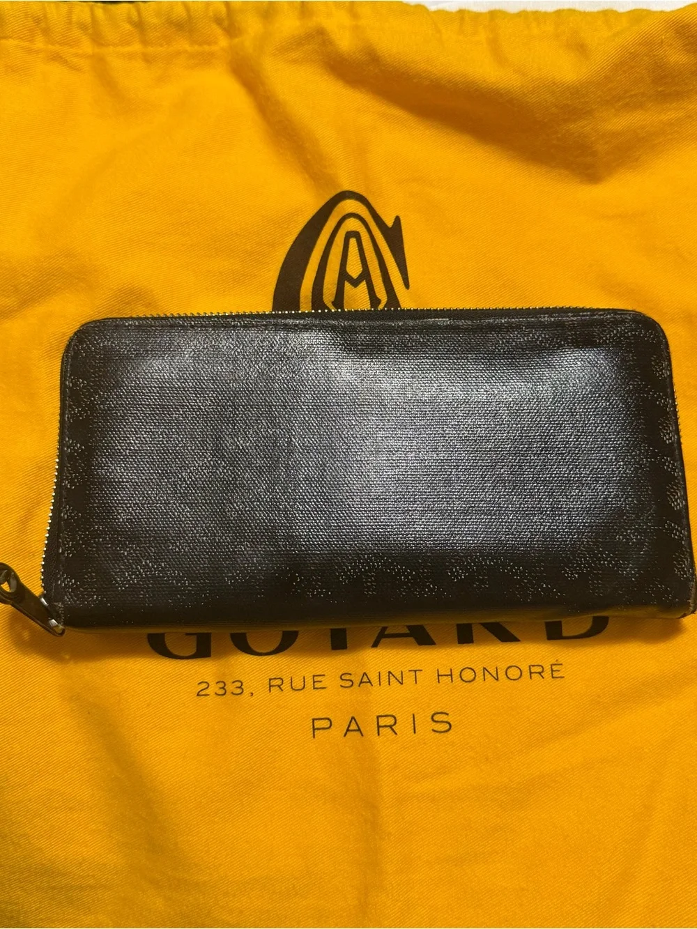 Black Goyard Project Zip Wallet. Includes dust bag